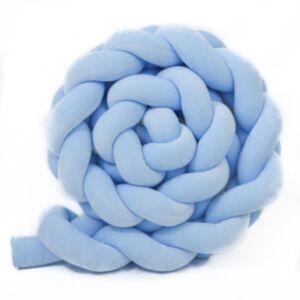 Puffi® Obruba pletenica za krevetić velvet, Baby Blue