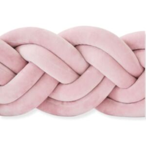 Puffi® Obruba pletenica za krevetić dvostruka velvet, Powder pink